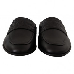 Sandali Caiman in pelle nera con diapositive - EU39/US6