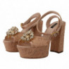 Scarpe sandali con plateau Taormina in pizzo rosa - EU40.5/US10