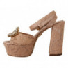 Scarpe sandali con plateau Taormina in pizzo rosa - EU40.5/US10