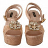 Scarpe sandali con plateau Taormina in pizzo rosa - EU40.5/US10