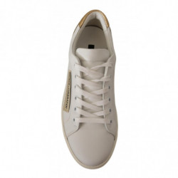 Sneakers basse in pelle oro bianco - EU35/US4.5