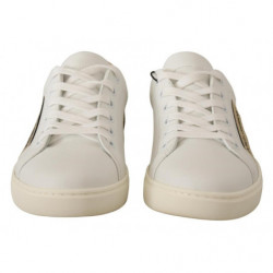 Sneakers basse in pelle oro bianco - EU35/US4.5