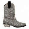 Stivali da cowgirl camoscio nero strass cristalli - EU40/US9.5