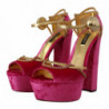 Scarpe sandali cinturino alla caviglia cristallo velluto rosa - EU3