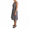 Abito a trapezio in cotone geometrico blu beige - IT46-XL
