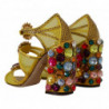 Scarpe con sandali Ayers in cristallo in pelle gialla - EU36/US5.5