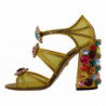 Scarpe con sandali Ayers in cristallo in pelle gialla - EU37/US6.5