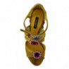 Scarpe con sandali Ayers in cristallo in pelle gialla - EU37/US6.5