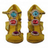 Scarpe con sandali Ayers in cristallo in pelle gialla - EU37/US6.5