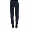 Pantaloni affusolati blu in cotone elasticizzato a vita media - IT40-S