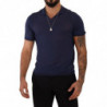 T-shirt con colletto in lino blu navy - IT48 - M
