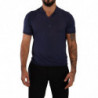 T-shirt con colletto in lino blu navy - IT48 - M