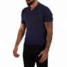 T-shirt con colletto in lino blu navy - IT48 - M