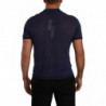 T-shirt con colletto in lino blu navy - IT48 - M