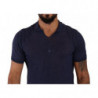 T-shirt con colletto in lino blu navy - IT48 - M