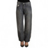 Jeans orlo piegato denim dritto ramie lavato grigio - W26 - IT40