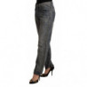 Jeans orlo piegato denim dritto ramie lavato grigio - W26 - IT40