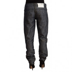 Jeans denim dritto vita media larga ramie grigio scuro - W26 - IT40