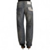 Jeans orlo piegato denim dritto vita media lavato grigio - W26