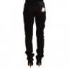 Jeans skinny in denim stretch di cotone nero a vita bassa - W26