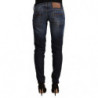 Jeans skinny in denim a vita bassa in cotone lavato blu - W26