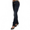 Jeans skinny in denim a vita bassa in cotone lavato blu - W26