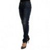 Jeans skinny in denim a vita media in cotone lavato blu - W26