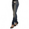 Jeans skinny in denim a vita media in cotone lavato blu - W26