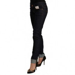 Jeans in denim slim fit a vita bassa in cotone nero - W26