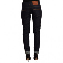 Jeans in denim slim fit a vita bassa in cotone nero - W26