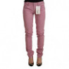 Jeans skinny in denim da donna slim fit in cotone rosa - W26