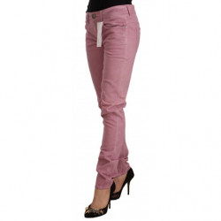 Jeans skinny in denim da donna slim fit in cotone rosa - W26