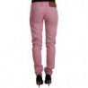 Jeans skinny in denim da donna slim fit in cotone rosa - W26