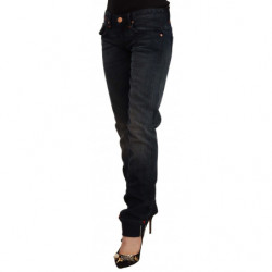 Jeans skinny a vita bassa in denim di cotone lavato nero - W26