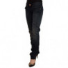 Jeans skinny a vita bassa in denim di cotone lavato nero - W26
