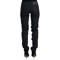 Jeans in denim slim fit a vita bassa in cotone nero - W26 - IT40
