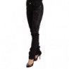 Jeans skinny decorati a vita media neri - W24