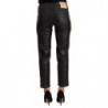 Pantaloni cropped in cotone a vita media glitterati neri - IT40-S