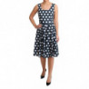 Abito a trapezio in cotone a pois blu - IT40-S