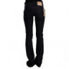 Jeans svasati in denim nero a vita media da donna in cotone - W24