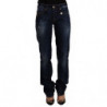 Jeans dritti denim cotone vita media lavato blu scuro - W26 - IT40