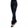 Jeans dritti denim cotone vita media lavato blu scuro - W26 - IT40