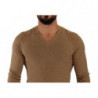 Maglione pullover da uomo scollo V maglia lana marrone - IT48 - M