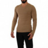 Maglione pullover da uomo scollo V maglia lana marrone - IT48 - M