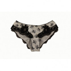 Intimo slip in raso di pizzo floreale bianco - IT4 - L