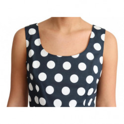 Abito a trapezio in cotone a pois blu - IT40-S