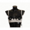 Reggiseno a balconcino in pizzo satinato bianco nero a pois - IT4 - L