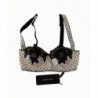 Reggiseno a balconcino in pizzo satinato bianco nero a pois - IT4 - L