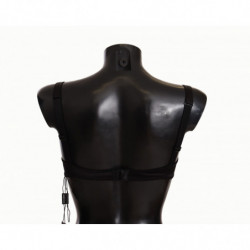 Reggiseno a balconcino in pizzo satinato a pois neri - IT1 - XS