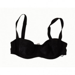 Reggiseno a balconcino in pizzo satinato a pois neri - IT1 - XS